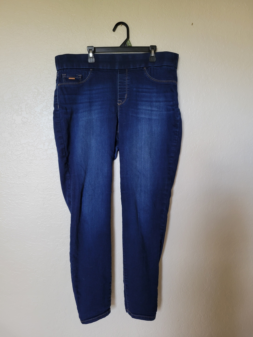 Nine West Dark Blue Women's Stretch Pull-on Skinny Jeans Womens 14